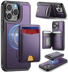 lot 18027 image: Usroom for iPhone 14 Pro Max Wallet Case Compatible with Magsafe, Magnetic RFID Blocking Card Holder Kickstand 2 in 1 Detachable Case for iPhone 14 Pro Max 6.7, Purple