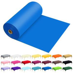 lot 18039 image: JHDZDHY 54 Inch X 300 Feet Plastic Table Cover Roll Premium Disposable Plastic Tablecloth for All TypeShape Tables  Picnic, Party, Banquet, Birthdays, Weddings (Blue, 54 Inch X 300 Feet)