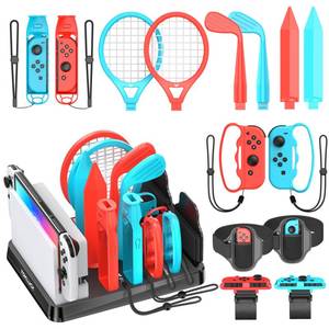 lot 18054 image: Switch Sports Accessories Kit with Storage Station - Compatible with SwitchOLED & Joy-con, Ideal for Family Sports Party Game Organization for Nintendo Switch Interactive Gaming Figures