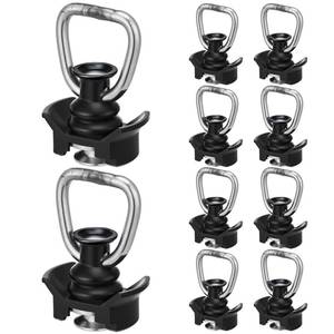 lot 18078 image: Frienda 10 Pcs Black L Track Stud Fitting with D Ring, Heavy Duty L Track Tie Down for Van Truck or Trailer, Loading Limited 1, 333 Pounds