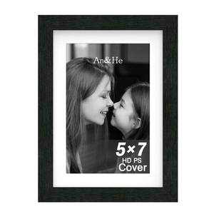 lot 18087 image: An&He 5x7 inch Picture Frame, Black Simple Photo Frame for Decorative Artwork, Suitable for Tabletop, Desk, Bookshelf and Wall Display, Photo Gallery Decor