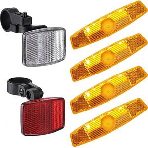 lot 18092 image: VICDUEKG 6 Pcs Bicycle Reflectors Front and Rear Kit Bike Wheel Spoke Reflectors Accessories, Mountain Bike Safety Warning Reflectors for Night Cycling, Handlebar, Seatpost