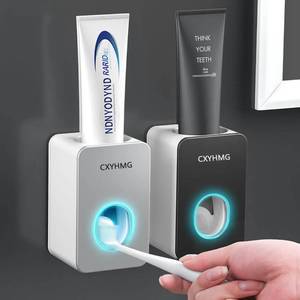 lot 18093 image: Toothpaste Dispenser, 2 PCS Automatic Toothpaste Squeezer Dispenser for Kids & Family Shower, is Wall Mount Bathroom Accessories with Super Sticky Suction Pad. (Black-Grey)
