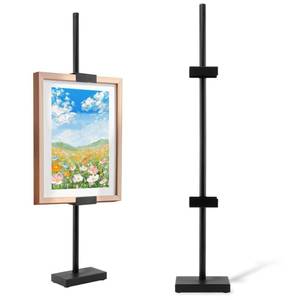 lot 18103 image: XuYelora Tabletop Picture Frame Stand, Adjustable Tabletop Easel Stand-Up to 29 H Frame Holder Stand Table Easels, Metal Standing Easel Display Stand for Picture Frames, Artwork, Canvas(COLORBlack)