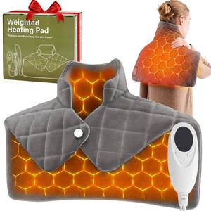 lot 18106 image: Pink Weighted Heating Pad for Neck Shoulders and Back, Mothers Day Gifts for Mom Wife Grandma, Birthday Gifts for Teen Girls Women, Electric Heated Blanket with 9 Heat Options 4 Auto-Off Timer