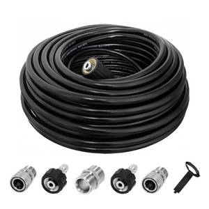 lot 18107 image: LycorTrade Pressure Washer Hose 25FT for Power Washer, 5800 PSI Kink Resistant Pressure Washing Extension Hose, 14 Power Washer Hose Replacement (M22-14mm) with 38 Quick Connector, Black