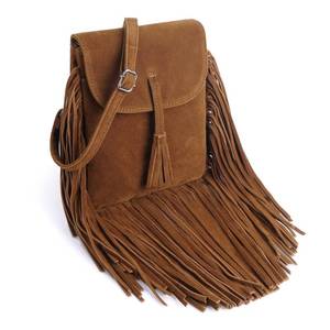 lot 18119 image: Dora & Liz Fringe Small Crossbody Bags for Women Trendy Designer Cell Phone Bag Suede Tassel Wallet Purses with Card Slots (Brown)