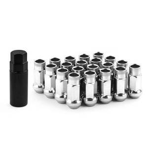 lot 18120 image: Muge Racing M12x1.5 Bulge Acorn Open End Wheel Nuts - 20 PCS, Silver Set with 1 Lug Nut Key for Toyota, Honda, Ford, Chevrolet, Mitsubishi, Mazda, KIA, Hyundai, Buick