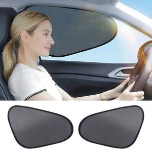 lot 18137 image: 2-Pack Car Window Shades  Mesh Static adsorption Side Window Anti-UV Sunshade Curtain  Universal Fit 99% Vehicles  Foldable Car Shades