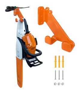 lot 18138 image: OSROENE Chainsaw Hanger, 1 Pack Chainsaw Wall Mount, Heavy Duty Chainsaw Holder, Garage Organization Garage Storage Shed Organizer Mounted Chainsaw Rack