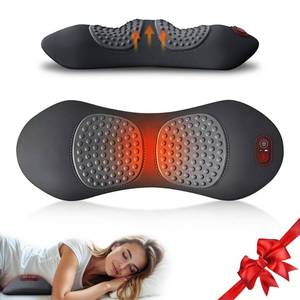 lot 19293 image: Hzwioe 3 in 1 Upadate Rechargeable Electric Lumbar Support Pillow with Adjustable Height for Bed and Chair,Cordless Back Massager for Pain Relief Deep Tissue,Back Massager with Heat for Home & Office
