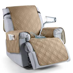 lot 19308 image: TAOCOCO 100% Waterproof Recliner Chair Cover, Non Slip Recliner Covers for Recliner Chair with Pocket, Washable Reclining Chair Cover Furniture Protector for Kids,Dogs(23.6, Camel)