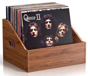 lot 19318 image: Vecxoty Wood Vinyl Record Storage, Retro & Durable Vinyl Crate and Record Holder, Album Storage Record Case Box for 60 Records, Perfect Record Organizer for Home Decor and Collection Display(Brown)