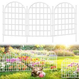 lot 19347 image: 32.5ft(L) x 22in(H) Panels Garden Fence, 30 Panels Arched No Dig Fence, Decorative Animal Barrier Fencing with Ground Stake, Rustproof Metal Garden Edging Border for Dog, Outdoor Patio Decor, White
