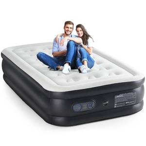lot 19354 image: KMFurnila Twin Air Mattress with Built in Pump, Inflatable Blow Up Mattress 16 Raised for Home, Camping & Guest, Portable Air Bed 660 lbs Weight Capacity, Double Height & Non-Slip Bottom