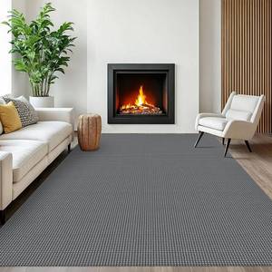 lot 19355 image: EARTHALL Woven Area Rugs 6x9 Ft Washable Living Room Rugs Non Slip Rubber Backed Dining Room Rug Braided Bedroom Rugs Indoor Floor Carpet for Living Room, Bedroom, Dining Room, Dark Gray