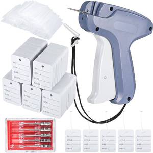 lot 19360 image: 6006 Pcs Clothes Garment Tag, Tagging Gun for Clothing with 6 Needles Attacher Garment Tag Price Tags 2 Inch Standard Plastic Fasteners Barbs Clothing Paper Size Name Style Steel(Gray)