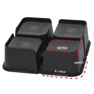 lot 19364 image: MYMULIKE Bed Risers Heavy Duty, Oversized Furniture Risers, Support Up to 6000 Lbs, Lift 3 inch for Couch, Sofa, Table,Chair (Black 4 Pack, 3 inch)