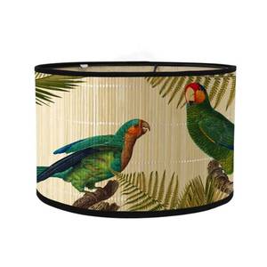 lot 19375 image: Yuqim Bird Lamp Shades E27 Vintage Lampshade 11.8 x 7.9 Printed Oval Lamp Cover for Table Floor Light Chandelier Home Decor(Bird)