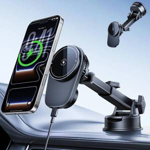 lot 20354 image: DICMKY Wireless Magnetic Car Phone Holder Mount with Cooling Fan & RGB Lights, 15W Fast Charging Auto-Rotate Suction Cup Charger for iPhone 1716151413 S25 Samsung, Car DashboardWindshield Mount
