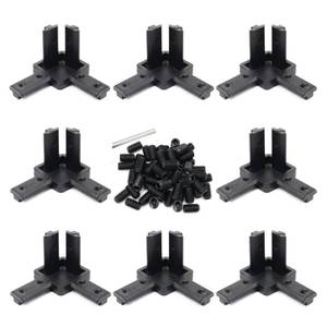 lot 20355 image: BLCCLOY 8Pcs 10, 25 Series Aluminum Extrusion Profile Tri Bracket 3-Way End Cap Corner Right Angle 1 x 1 1 Inch Connector with Screws for 1010 2525 Extruded Aluminium Esquina Profil