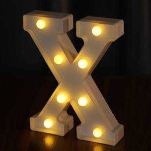 lot 20361 image: IFDGCTK Light Up Letters, Led Letter Lights 26 Alphabet, Decorative Lighted Letter, Battery Powered Led Marquee Letters for Party, Bar, Night Light, Home Decor(X) (Cosmetic Damage)
