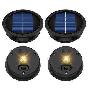 lot 20385 image: Daknswte 4 Pack Solar Light Replacement Top, Solar Panel for Outdoor Lights (Top 3.23 Inch, Bottom 2.83 Inch), Waterproof Led Replacement Parts for Yard Garden Decor and DIY Outdoor Lanterns