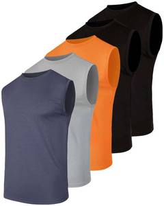 lot 20388 image: Real Essentials 5 Pack Mens Mesh Active Athletic Tech Tank Top - Workout & Training Activewear (Available in Big & Tall) - Set 7, 4X (No Orange)