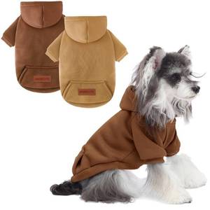lot 20394 image: 2 Pack Dog Hoodie Warm Hood Dog Sweater Cold Weather Small Dogs Sweatshirt Comfort Pet Clothes for Small Medium Dogs with Pockets Cats Chihuahua Clothes for Male Female Girl Boy Sporty Daily Wear (Medium)
