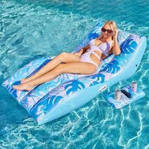 lot 1632 image: SLOOSH Inflatable Pool Lounger Blue