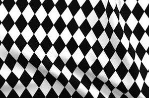 lot 4304 image: Black and White Diamond Pattern Checkered Fabric