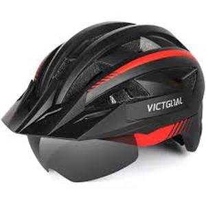 lot 10046 image: Victgoal Cycling Helmet with Red Stripe and light