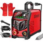 250Amp Stick Welder 110V/220V Dual Voltage, with LED Display ARC Welding Machine w/Hot Start, IGBT Inverter, Portable Welder with Complete Kit (10 Rods, Clamps, Gloves), Anti-Stick for Home/Diy/Farm