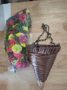 lot 1678 image: Hanging fake bush plant decoration multicolor bush