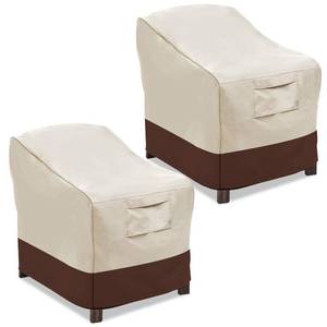lot 1713 image: Vailge Patio Chair Covers, Lounge Deep Seat Cover, Heavy Duty and Waterproof Outdoor Lawn Patio Furniture Covers (2 Pack - Large, Beige & Brown)