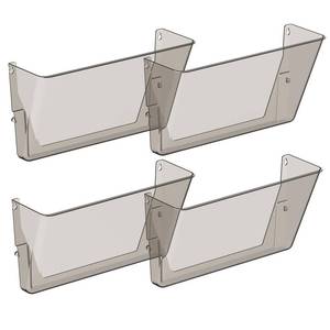 lot 1716 image: Gawerk Clear Acrylic Single Pocket, Plastic Hanging Wall Mount File Holder for Office Home (Gray, 4 Pack)