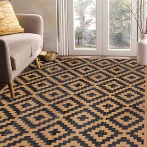 lot 1725 image: SAND MINE Reversible Mats, Plastic Straw Rug, Modern Area Rug, Large Floor Mat and Rug for Outdoors, RV, Patio, Backyard, Deck, Picnic, Beach, Trailer, Camping, Black & Brown, 5 x 8