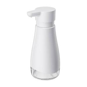 lot 2232 image: Oasis Creations 500 mL 17fl.oz Stainless Steel Liquid Soap Dispenser for Dish and Hand Soap - White - Refillable - Great for Kitchen Bathroom or Countertop