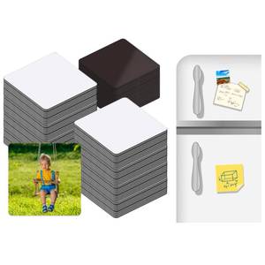 lot 2247 image: 50 PCS Sublimation Magnet Blanks Metal Products Bulk Square 25 Metal Sublimation Blanks and 25 Magnets 3x3 inch Sublimation Fridge Magnet Aluminum Sign Blanks for Kitchen Office Decorative