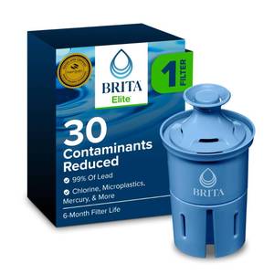lot 2248 image: Brita Elite Water Filter Replacement for Pitchers and Dispensers, BPA-Free, Reduces 99% of Lead, Lasts Six Months or 120 Gallons, Includes 1 Pitcher Replacement Filter