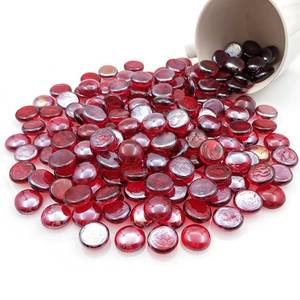 lot 2252 image: Ismosm Flat Glass Marbles 2LB, High-Luster Glass Vase Filler Beads, Translucent Glass Pebbles for Vases, Crafts, Fire Pit Glass, Aquarium Decorations, Centerpieces, Landscaping