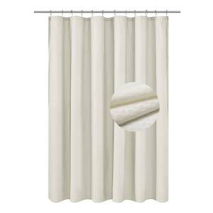 lot 2266 image: Barossa Design Soft Microfiber Fabric Shower Liner or Curtain, Hotel Quality, Machine Washable, Water Repellent, Cream, 70 x 72 inches