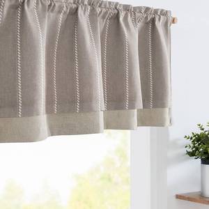 lot 2280 image: jinchan Nautical Valance Striped Linen Curtain 18 Inch Farmhouse Light Filtering Kitchen Valance for Living Room Bathroom Window Double Layer Valance Pinstripe Valance 1 Panel Mustard Taupe Gray