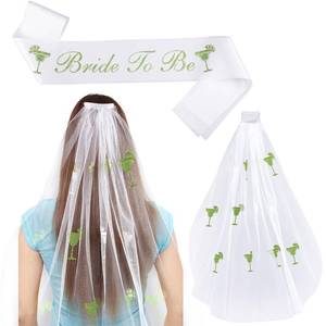 lot 2308 image: XunYee Margarita Bachelorette Decorations Bride to Be Sash and Veil Margs and Matrimony Party Gift for Bridal Shower Wedding Mexican Party Supply
