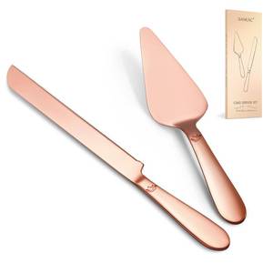 lot 2318 image: Cake Cutting Set for Wedding - Extended Cake Knife and Server Set Thickened Stainless Steel 13.0 Cake Cutter 10.49 Pie Spatula Great for Birthday Anniversary Christmas Gift 2 Pcs Rose Gold