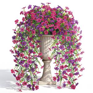 lot 3410 image: Der Rose Artificial Hanging Flowers for Outdoors, 4 Pcs UV Resistant Cascading Fake Outdoor Flowers 29.5 Faux Outdoor Hanging Flowers for Outdoor Planter Porch, Patio, Garden Decor