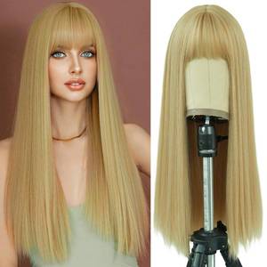 lot 4336 image: 7JHH WIGS Blonde Wig With Bang For Women Long Straight Blonde Wig Synthetic Wig For Girl Emo Cosplay And Daily Use��23 Blonde