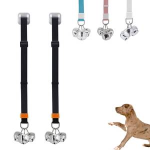lot 4371 image: SVD.PET (2-Pack Puppy Bell Doorbells, Dog Bells for Potty Training, Attach to doorknob or Anywhere Near the Door, Length and Height Adjustable (Black)