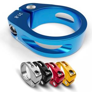 lot 4372 image: IMPALAPRO Bike Seat Clamp �� Ultralight 20g Seatpost Collar 31,8mm �� CNC 7075 Aluminium �� Anti-Rust Anodised Bike Seat Lock Clamp for MTB, Road & Gravel (Blue, 31,8mm)