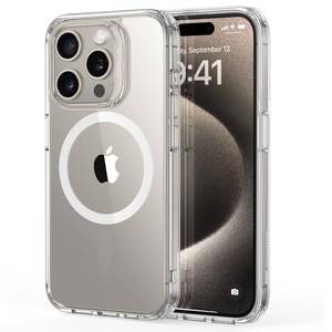 lot 4378 image: ESR for iPhone 15 Pro Max Case, Compatible with MagSafe, Shockproof Military-Grade Protection, Scratch-Resistant Back, Magnetic Phone Case for iPhone 15 Pro Max, Classic Hybrid Case, Clear